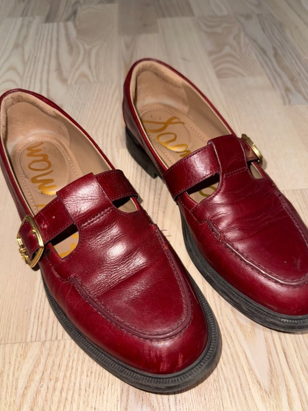 Sam Edelman Elaina T-Strap Buckle Loafer Size 7.5